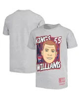 Big Boys Mitchell & Ness Jason Williams Gray Sacramento Kings Hardwood Classics King of the Court Player T-shirt