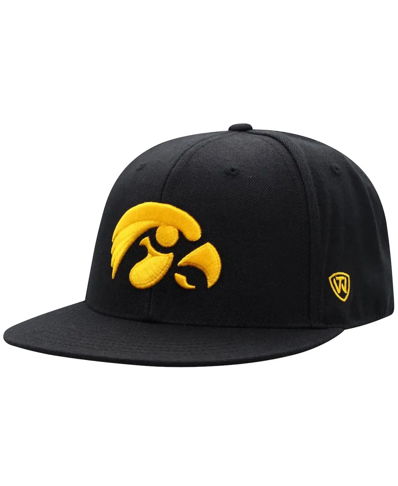 Men's Top of the World Black Iowa Hawkeyes Team Color Fitted Hat