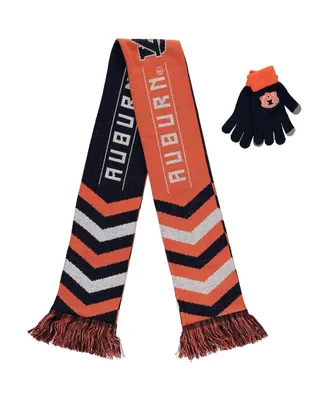 Men's and Women's Foco Navy Auburn Tigers Glove and Scarf Combo Set