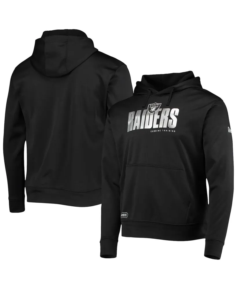 Men's New Era Black Las Vegas Raiders Combine Authentic Hard Hash Pullover Hoodie