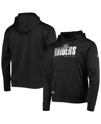 Men's New Era Black Las Vegas Raiders Combine Authentic Hard Hash Pullover Hoodie