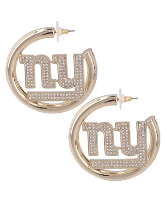 Women's Gold New York Giants Team Hoop Earrings