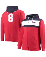 Men's Profile Alexander Ovechkin Red Washington Capitals Big and Tall Colorblock Full-Zip Hoodie