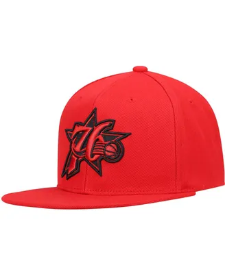 Men's Mitchell & Ness Red Philadelphia 76ers Hardwood Classics Tonal Snapback Hat