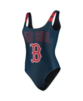 Women's Foco Navy Boston Red Sox One-Piece Bathing Suit