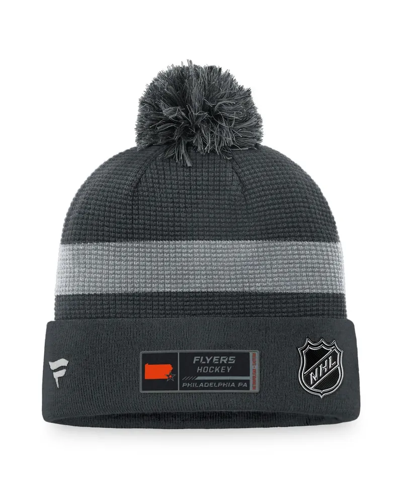 Men's Fanatics Charcoal Philadelphia Flyers Authentic Pro Home Ice Cuffed Knit Hat with Pom