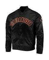 Men's Pro Standard Black San Francisco Giants Wordmark Satin Full-Snap Jacket