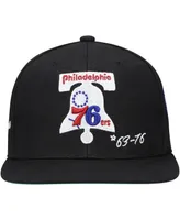 Men's Mitchell & Ness Black Philadelphia 76ers Hardwood Classics Timeline Fitted Hat