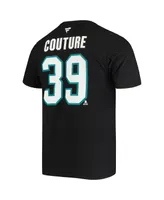 Men's Fanatics Logan Couture Black San Jose Sharks Alternate Jersey Logo Name and Number T-shirt