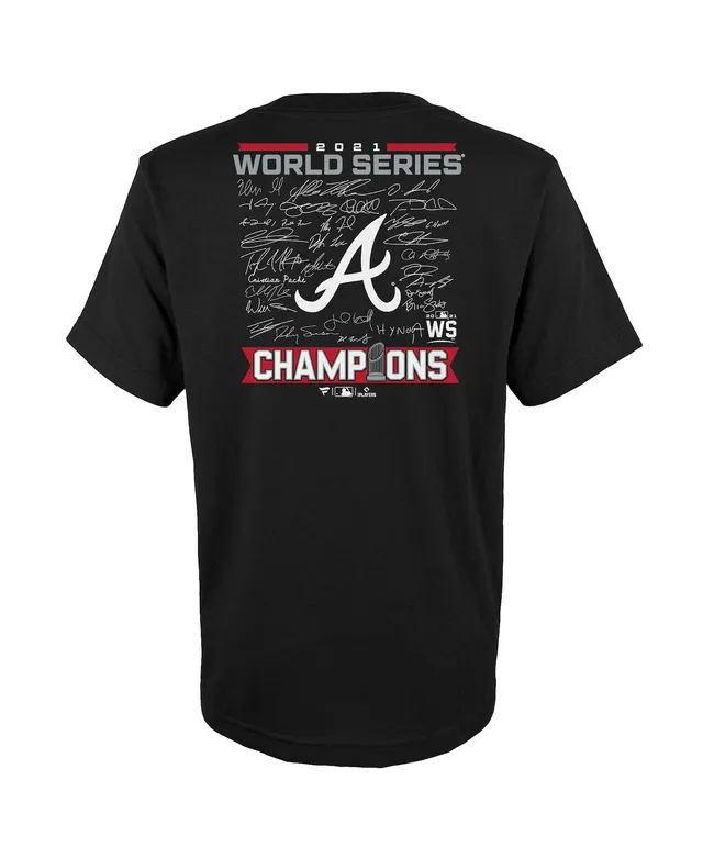 Youth Fanatics Branded Charcoal Atlanta Braves 2021 World Series Champions T-Shirt Size: Medium