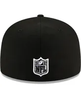 Men's New Era Black Las Vegas Raiders 2001 Pro Bowl Patch Up 59FIFTY Fitted Hat