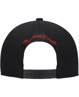 Men's Mitchell & Ness Black Philadelphia 76ers Hardwood Classics Earthquake Snapback Hat