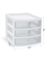 Mq 3-Drawer Storage Unit with Clear Drawers, Pack of 6