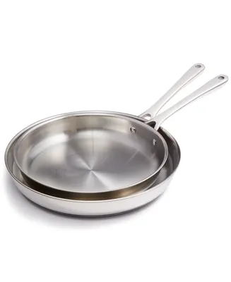 The Cellar Stainless Steel 10" & 12" Open Fry Pan, Set of 2, Created for Macy's