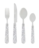 French Home Bistro Lace Overlay Stainless Steel 16 Piece Flatware Set, Service for 4