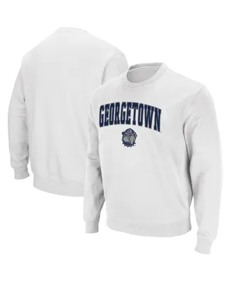 Men's Colosseum White Georgetown Hoyas Arch Logo Tackle Twill Pullover Sweatshirt