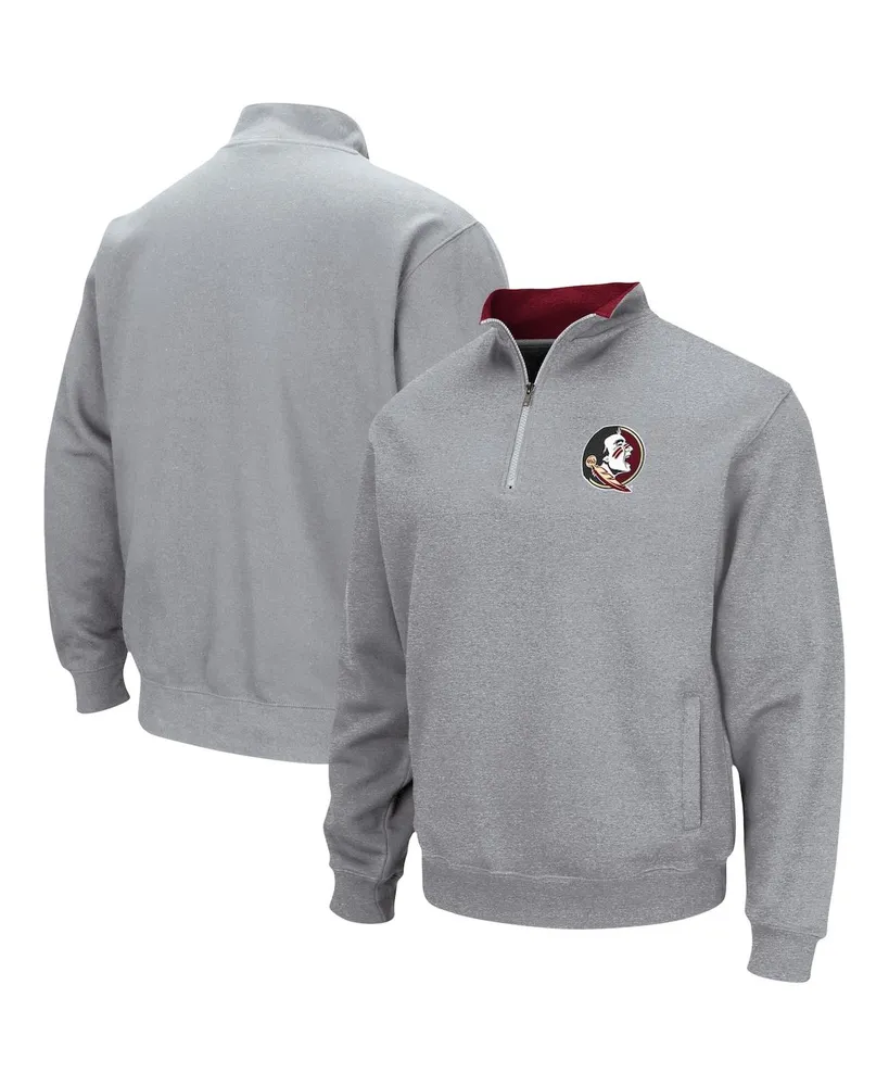 Men's Colosseum Heathered Gray Florida State Seminoles Tortugas Team Logo Quarter-Zip Jacket