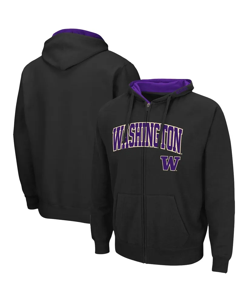 Men's Colosseum Washington Huskies Arch Logo 3.0 Full-Zip Hoodie