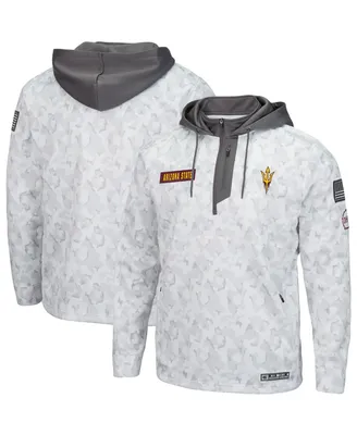 Men's Colosseum Arctic Camo Arizona State Sun Devils Oht Military-Inspired Appreciation Quarter-Zip Hoodie