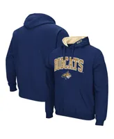 Men's Colosseum Navy Montana State Bobcats Arch And Logo Pullover Hoodie