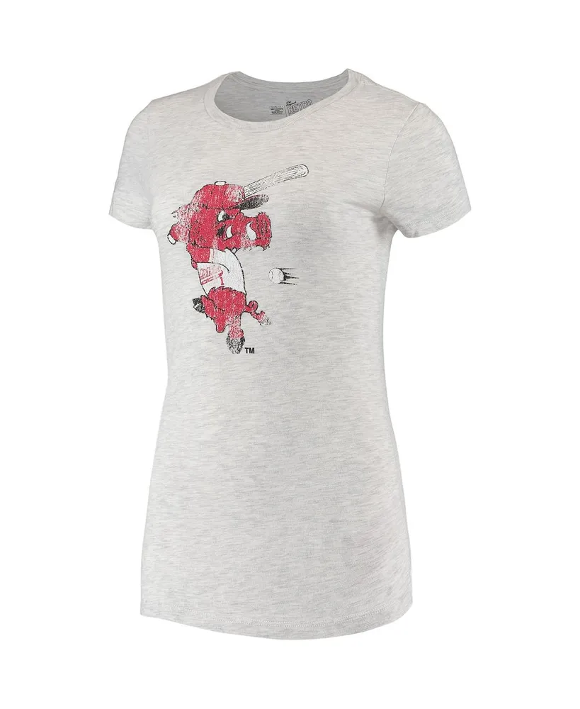 Women's Original Retro Brand Gray Arkansas Razorbacks Tri-Blend T-shirt
