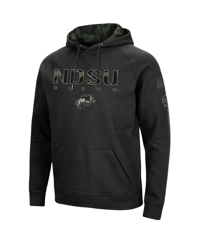 Men's Colosseum Black Ndsu Bison Oht Military-Inspired Appreciation Camo Pullover Hoodie