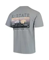 Men's Gray Kansas State Wildcats Team Comfort Colors Campus Scenery T-shirt