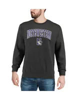 Colosseum Men's Northwestern Wildcats Arch & Logo Crew Neck Sweatshirt