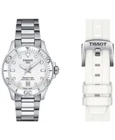 Tissot Unisex Seastar Silver-Tone Stainless Steel Bracelet Watch 36mm