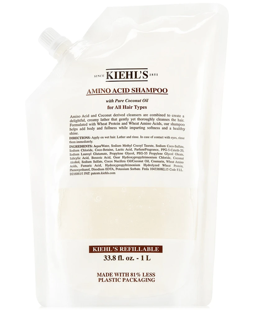 Kiehl's Since 1851 Amino Acid Shampoo Refill, 33.8-oz.