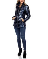 Women's Metallic Puffer Coat