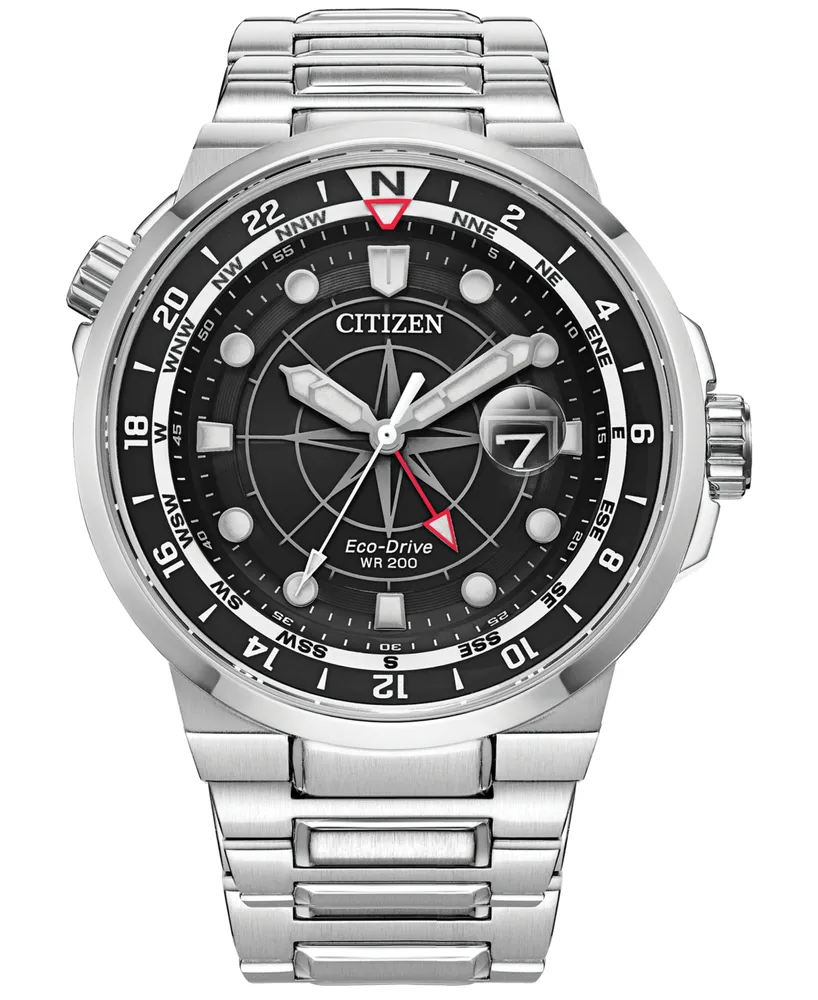 Citizen Eco-Drive Men's Endeavor Stainless Steel Bracelet Watch 44mm - Silver