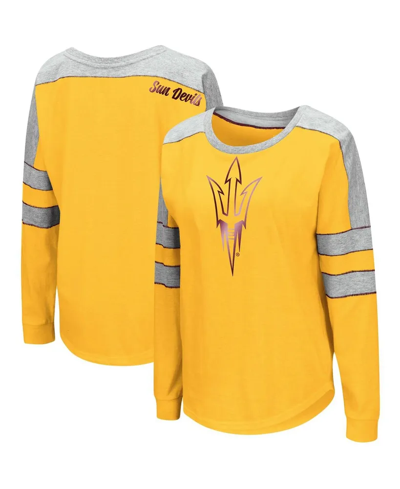 Women's Colosseum Gold Arizona State Sun Devils Trey Dolman Long Sleeve T-shirt