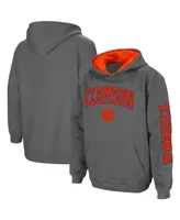 Big Boys Colosseum Charcoal Clemson Tigers 2-Hit Team Pullover Hoodie