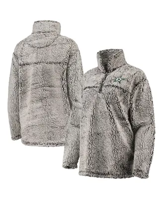 Women's G-iii 4Her by Carl Banks Gray Dallas Stars Sherpa Quarter-Zip Pullover Jacket