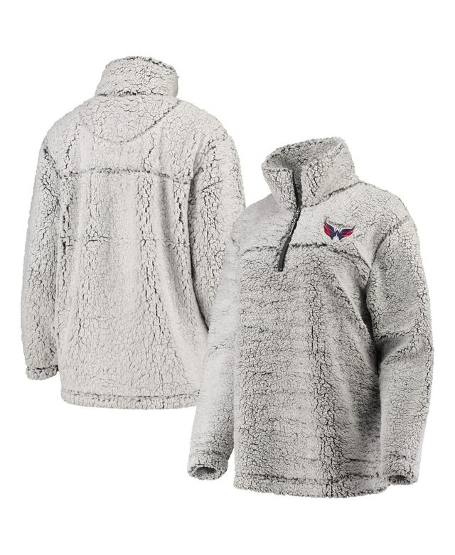 Women's G-iii 4Her by Carl Banks Gray Washington Capitals Sherpa Quarter-Zip Pullover Jacket