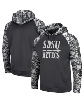 Men's Colosseum Charcoal San Diego State Aztecs Oht Military-Inspired Appreciation Digital Camo Pullover Hoodie