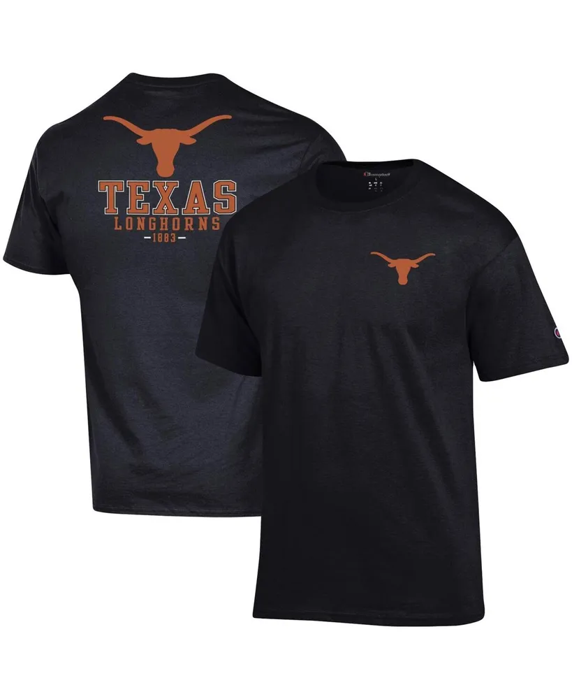 Men's Champion Black Texas Longhorns Stack 2-Hit T-shirt