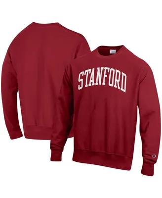 Men's Champion Cardinal Stanford Arch Reverse Weave Pullover Sweatshirt