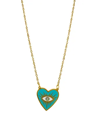 Adornia Heart Evil Eye Pendant Necklace