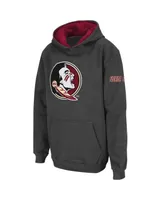 Big Boys Stadium Athletic Charcoal Florida State Seminoles Logo Pullover Hoodie