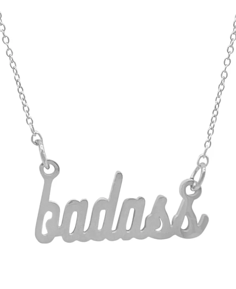 Adornia Silver Cursive Badass Necklace