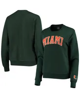 Women's Colosseum Green Miami Hurricanes Campanile Pullover Sweatshirt