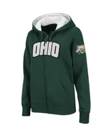 Women's Stadium Athletic Green Ohio Bobcats Arched Name Full-Zip Hoodie