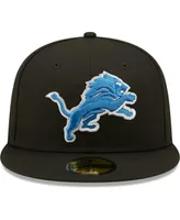 Men's New Era Black Detroit Lions Omaha Team 59Fifty Fitted Hat