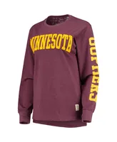 Women's Pressbox Maroon Minnesota Golden Gophers Two-Hit Canyon Long Sleeve T-shirt