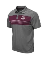 Men's Colosseum Heathered Charcoal Texas A&M Aggies Wordmark Smithers Polo Shirt