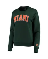 Women's Colosseum Green Miami Hurricanes Campanile Pullover Sweatshirt