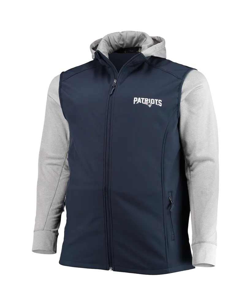 Men's Dunbrooke Navy and Gray New England Patriots Big Tall Alpha Full-Zip Hoodie Jacket