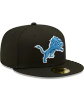 Men's New Era Black Detroit Lions Omaha Team 59Fifty Fitted Hat